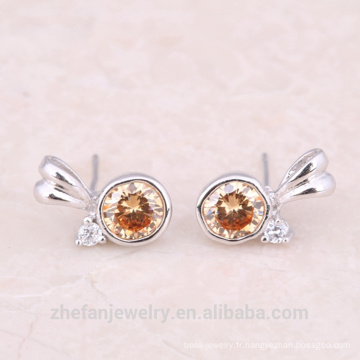 nouvelles conceptions or jhumka boucle d&#39;oreille avec champagne cz gros